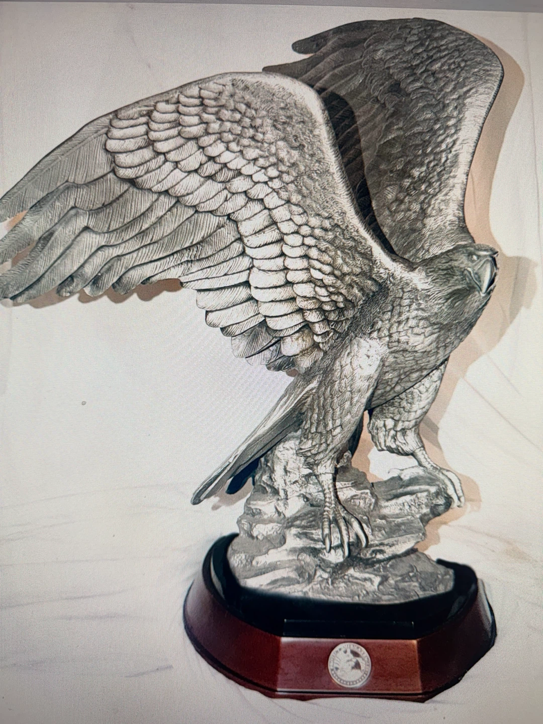 Pewter  Eagle Statue in triumph of the eagle Ron vanruyckevelt