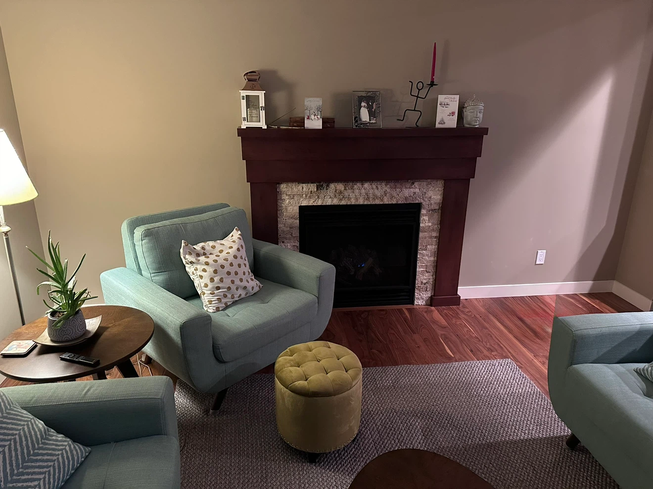 Teal Fabric Sofa Set sectional - photo 4