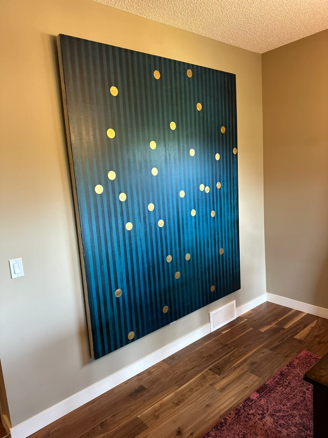 Large Blue and Gold Striped Wall Art - photo 2