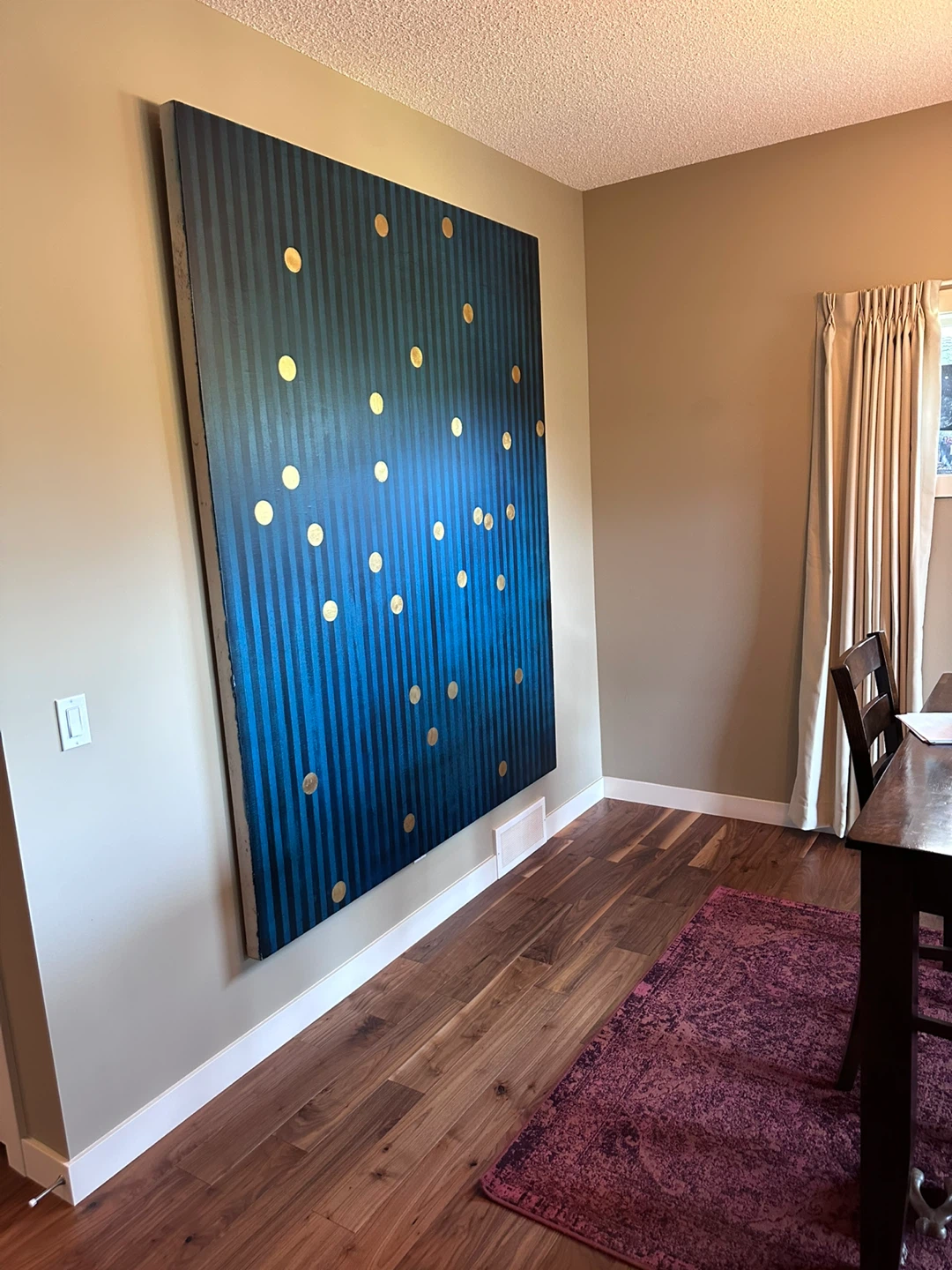 Large Blue and Gold Striped Wall Art - photo 3