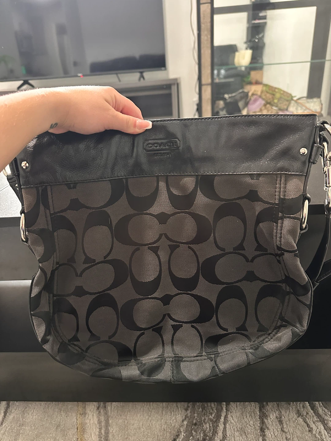 Coach Signature Hobo Bag Black