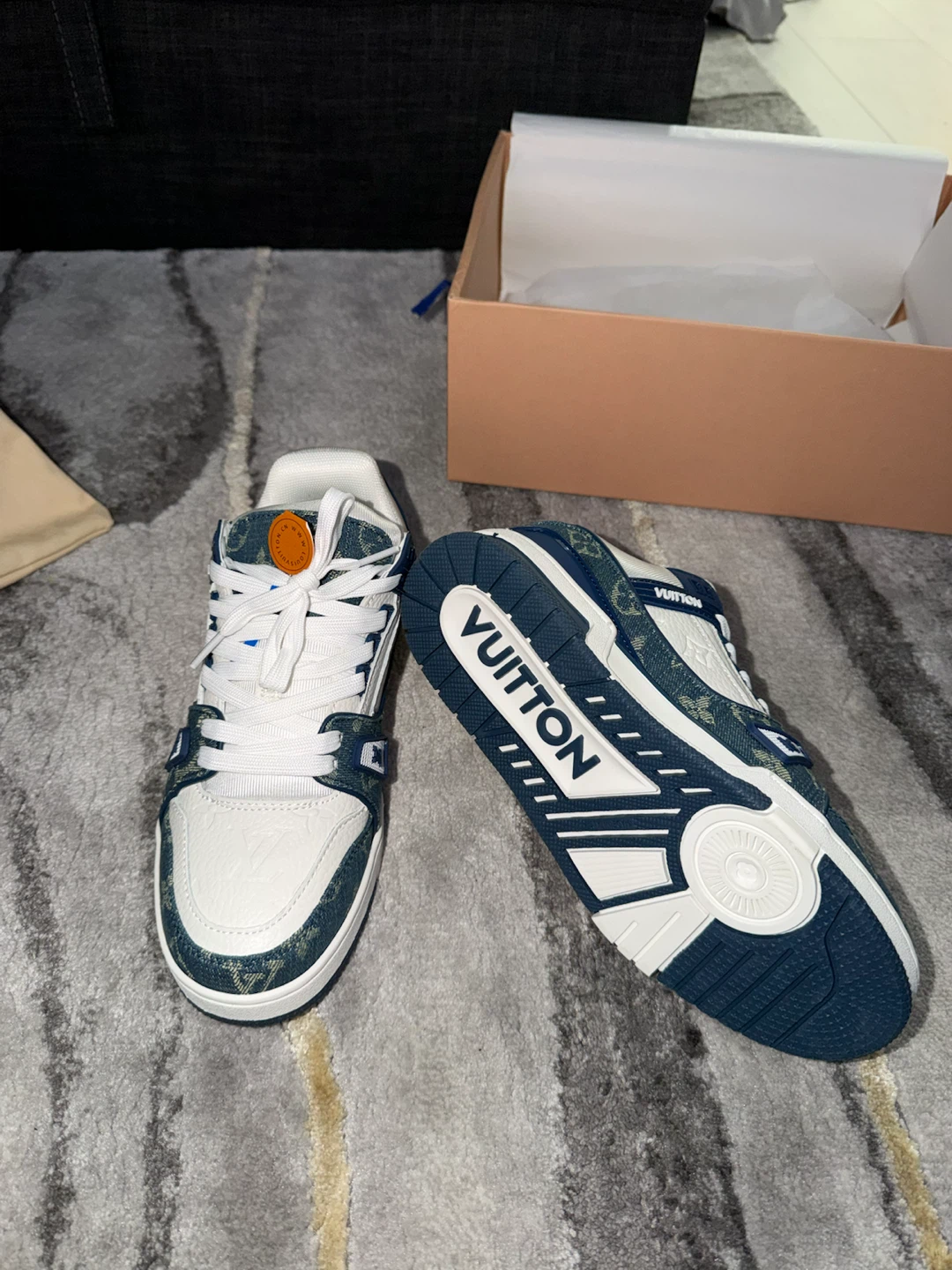 Louis Vuitton Trainer Sneakers Denim Blue