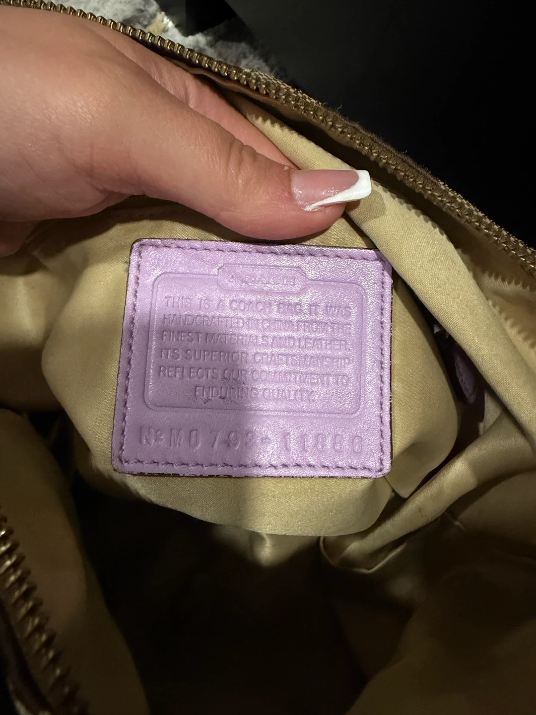 Coach Signature Hobo Bag Lavender and Beige - photo 5