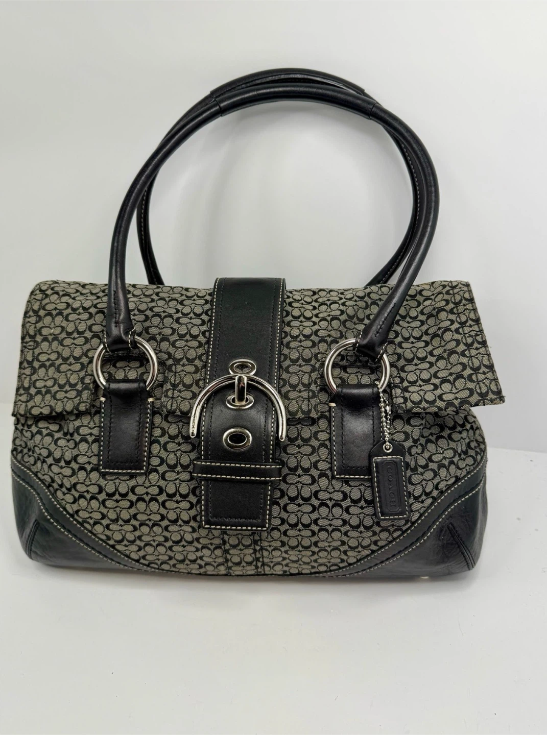 Coach Signature Canvas and Leather Shoulder Bag