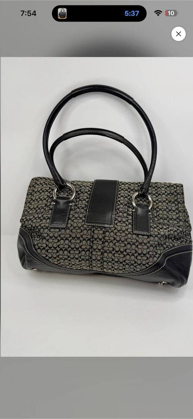Coach Signature Canvas and Leather Shoulder Bag - photo 2