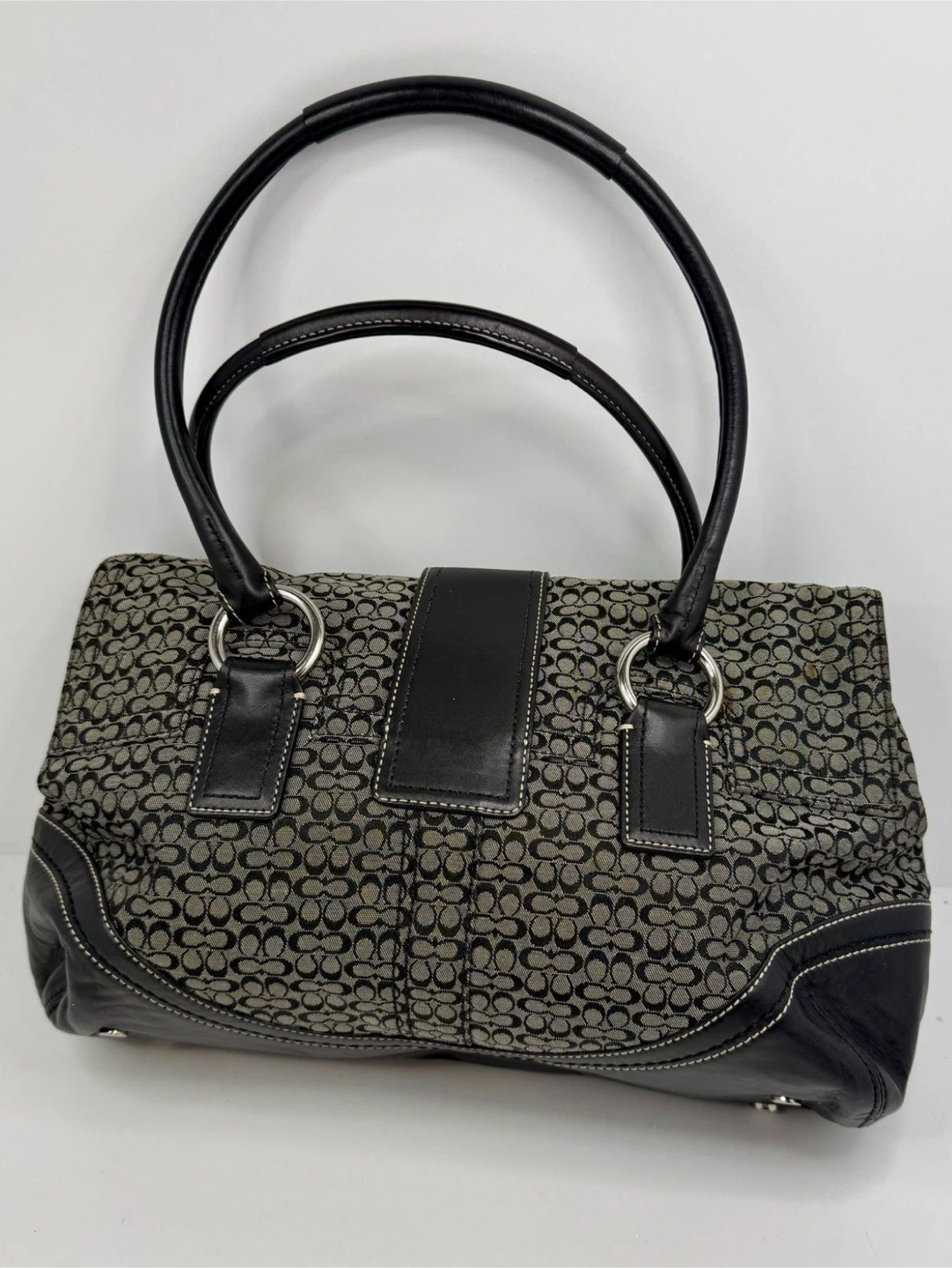 Coach Signature Canvas and Leather Shoulder Bag - photo 3