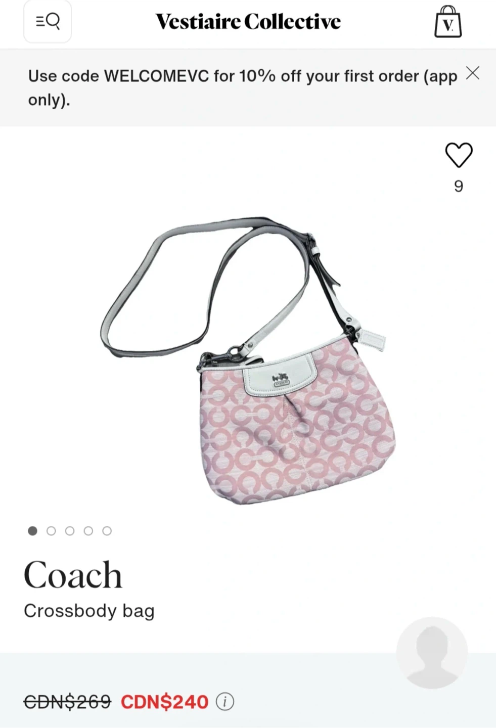 Coach Pink and White Signature Crossbody Bag - photo 2