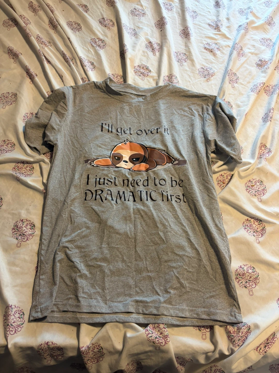 Sloth graphic grey t-shirt