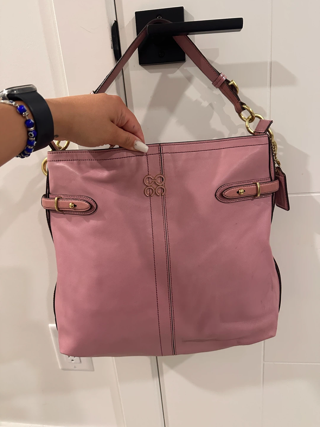 Coach Pink Leather Shoulder Bag