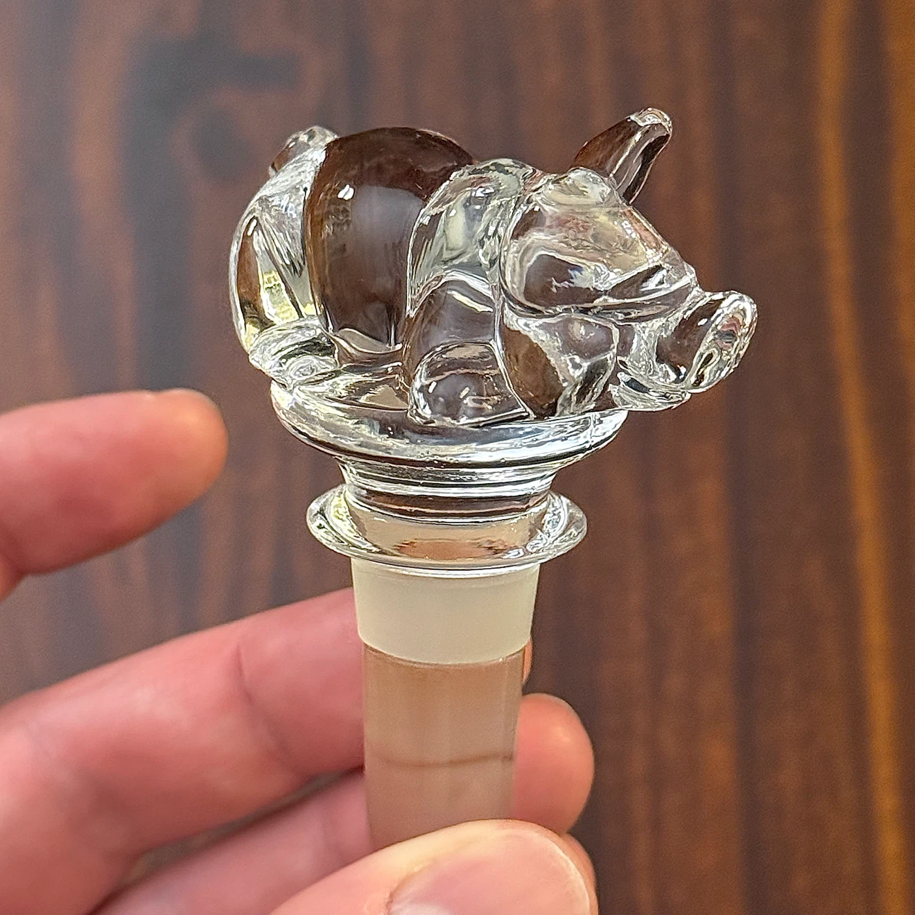 Mikasa crystal pig wine stopper