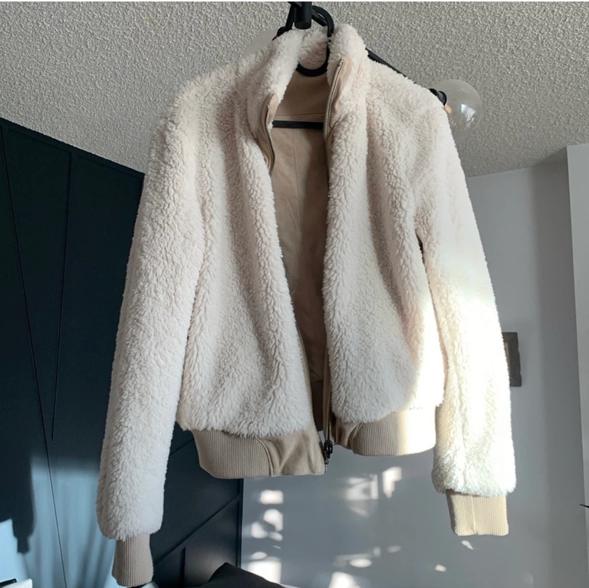 Reversible Faux Suede and Sherpa Bomber Jacket - photo 2