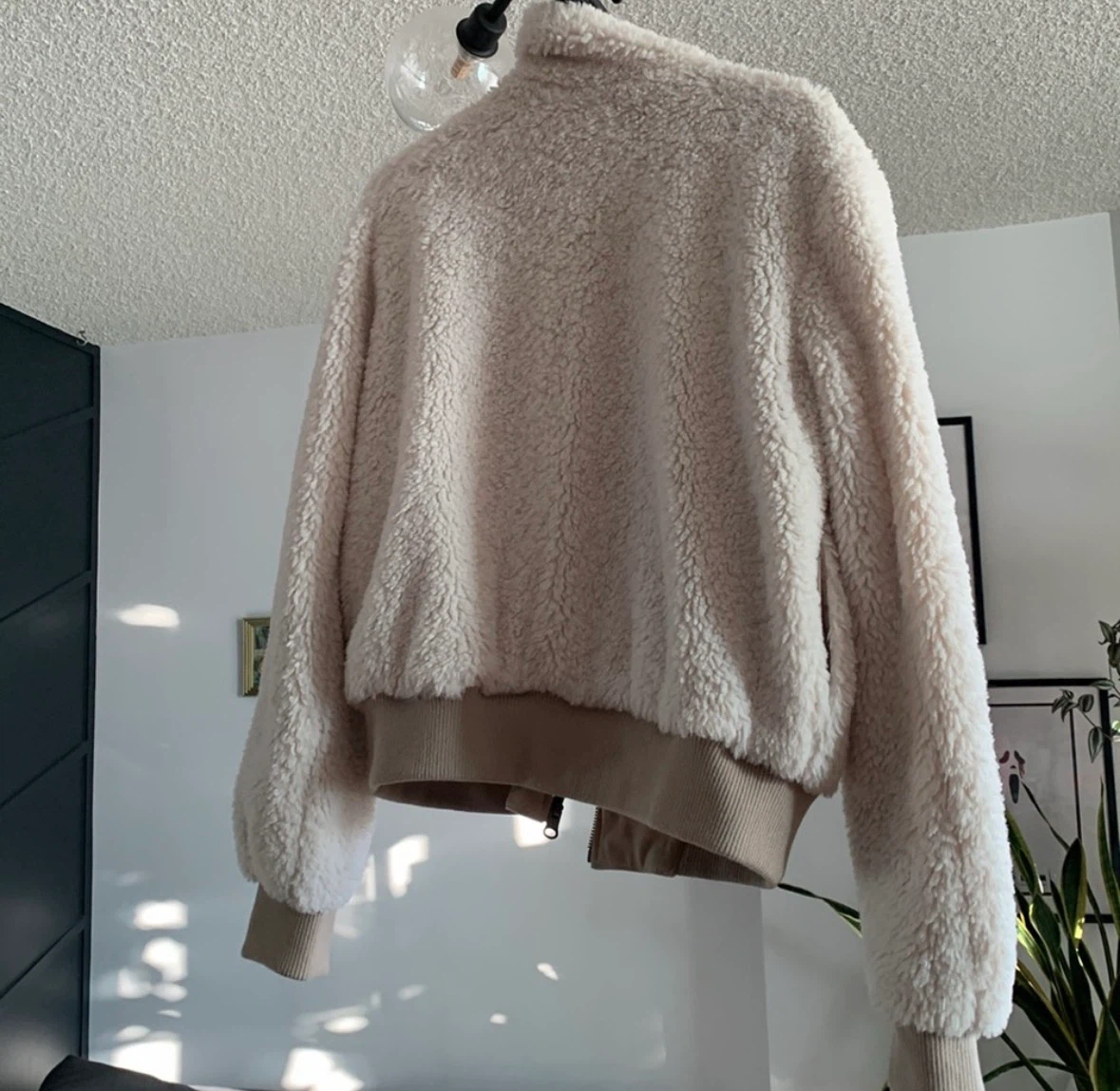 Reversible Faux Suede and Sherpa Bomber Jacket - photo 3