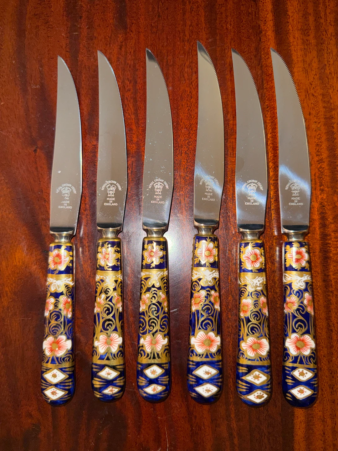 Rare Royal Crown Derby Imari 2451 dinner knives
