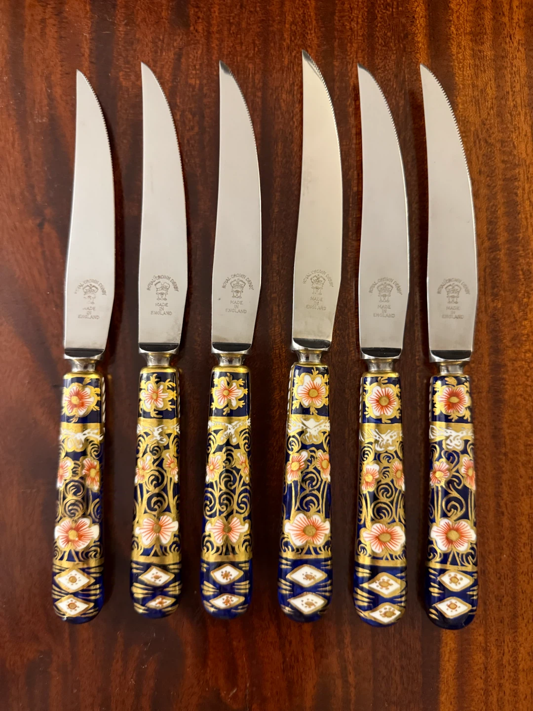 Rare Royal Crown Derby Imari 2451 dinner knives - photo 2