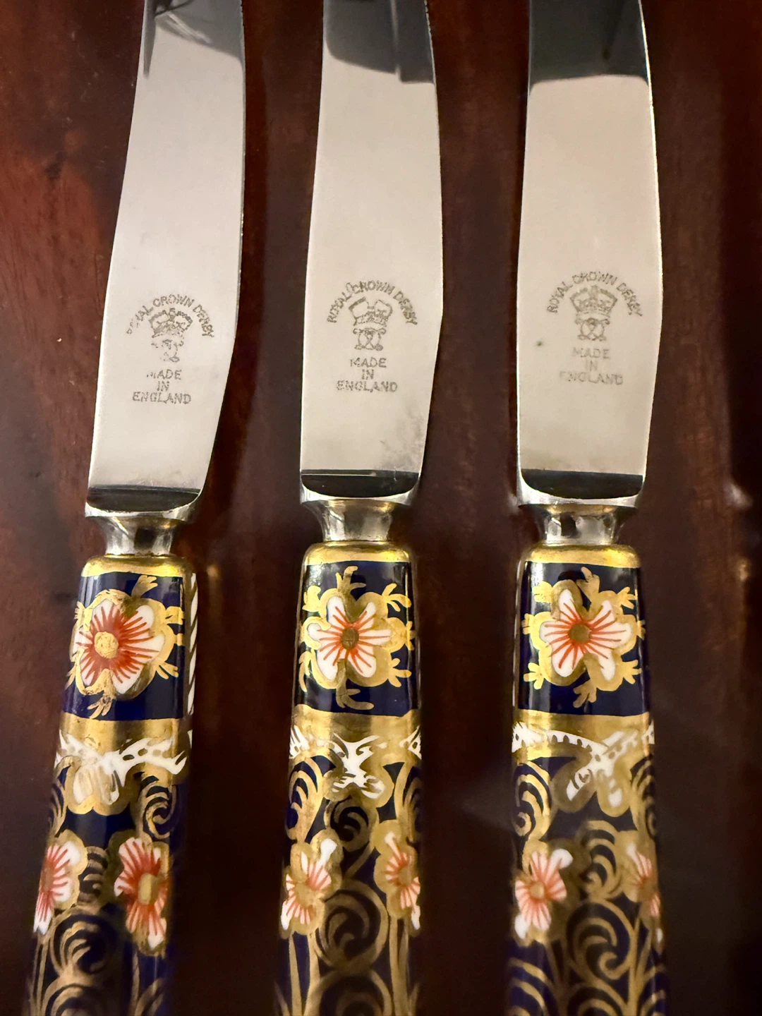 Rare Royal Crown Derby Imari 2451 dinner knives - photo 3