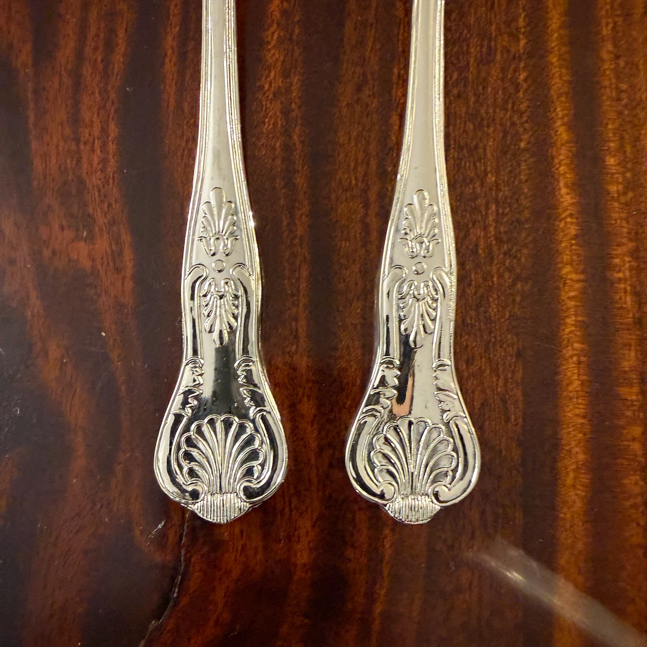 Carved fruit silver plate serving spoons - photo 3