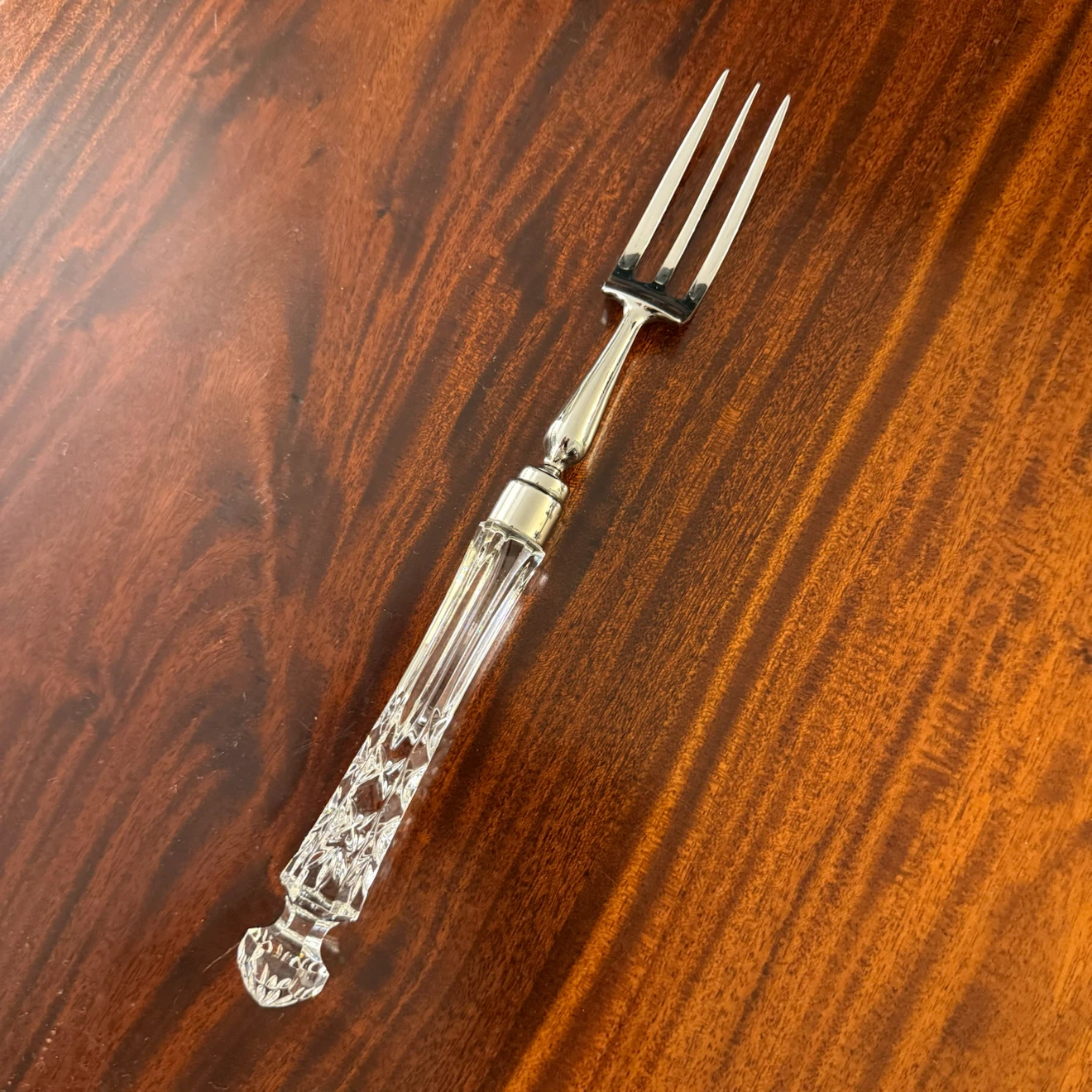 Waterford crystal handle large serving fork
