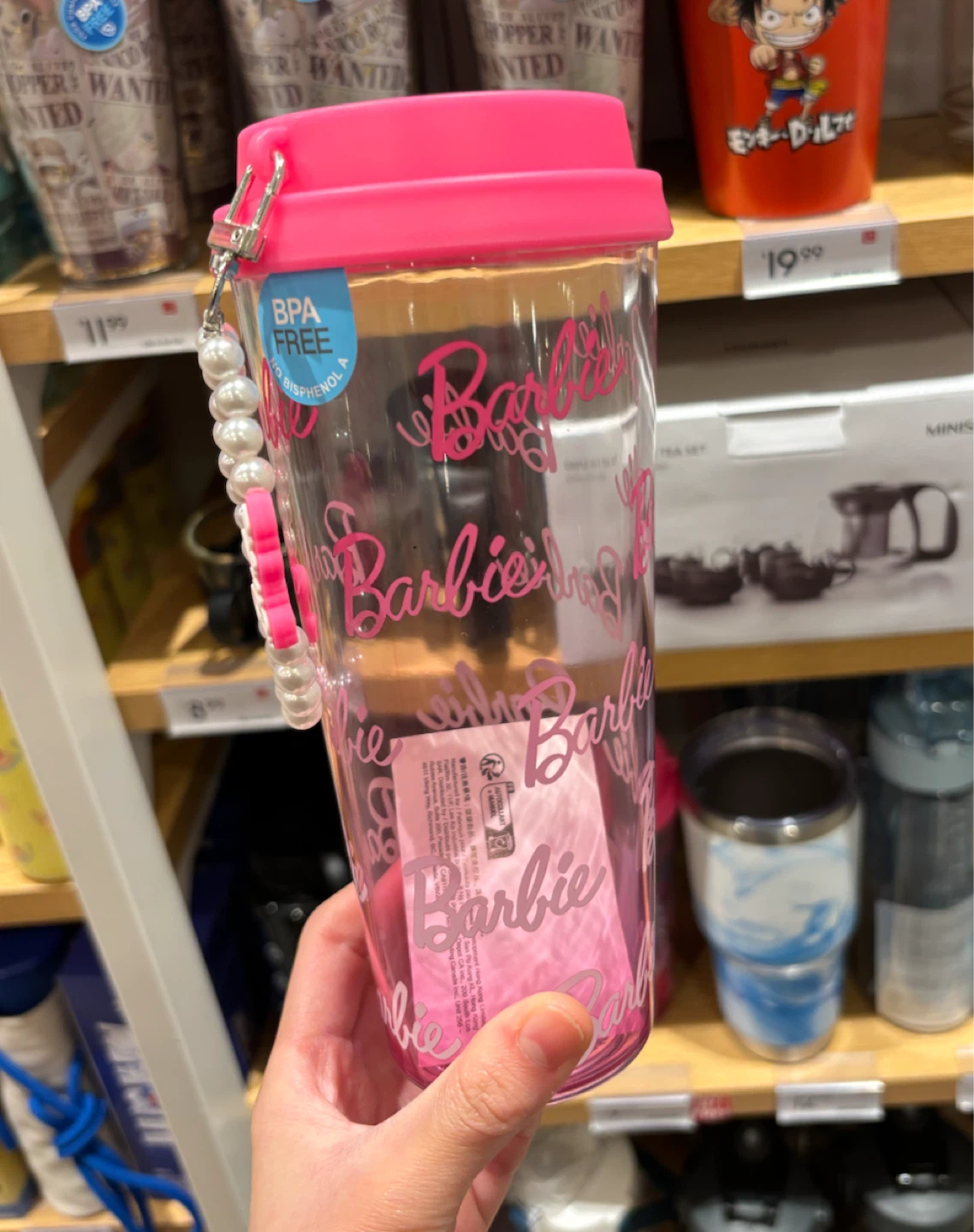 Miniso Barbie Tumbler with charm