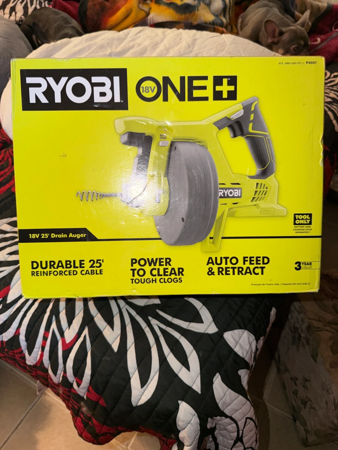 Ryobi 18V ONE+ 25' Drain Auger