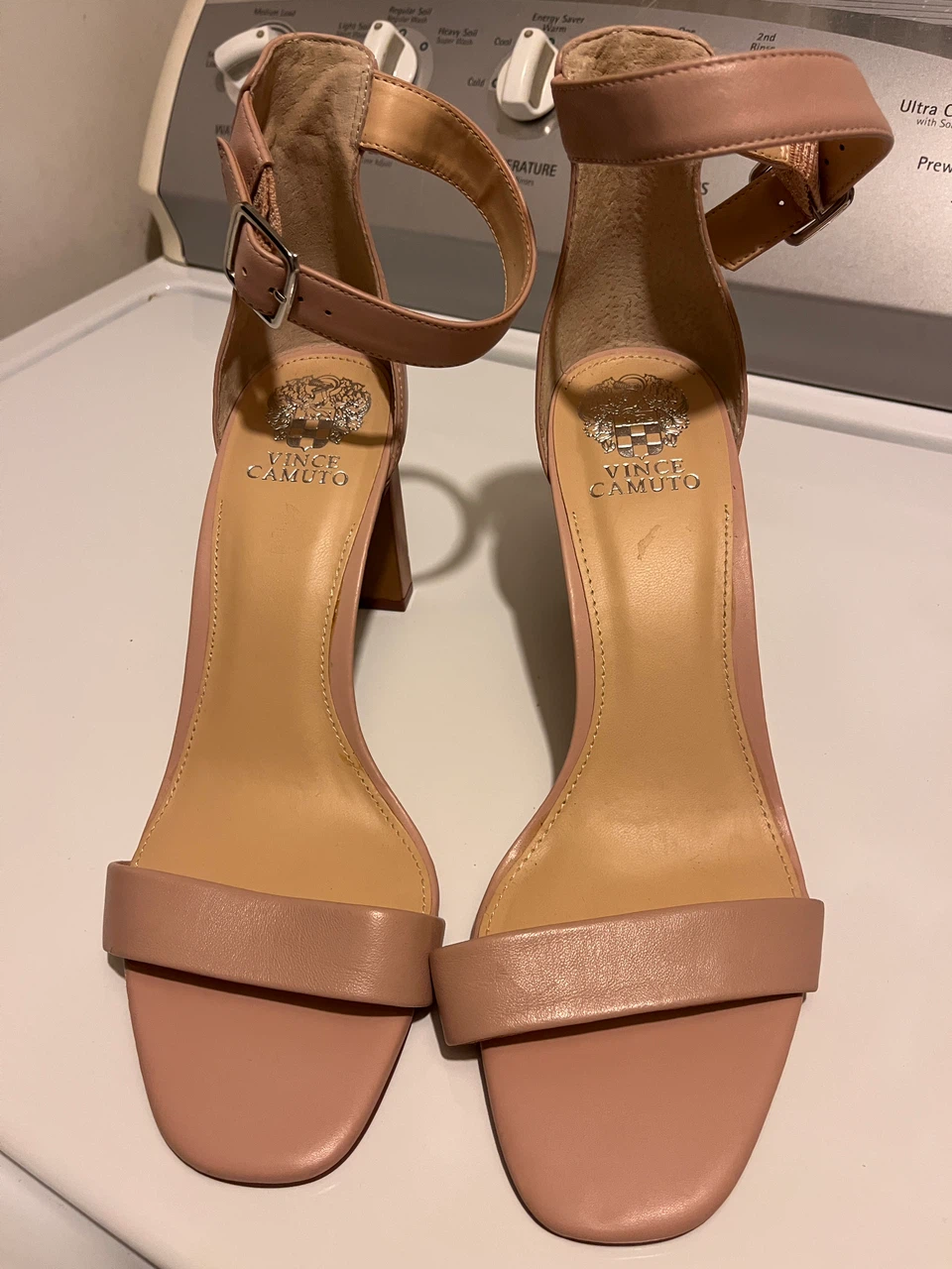Vince Camuto Nude Block Heel Sandals