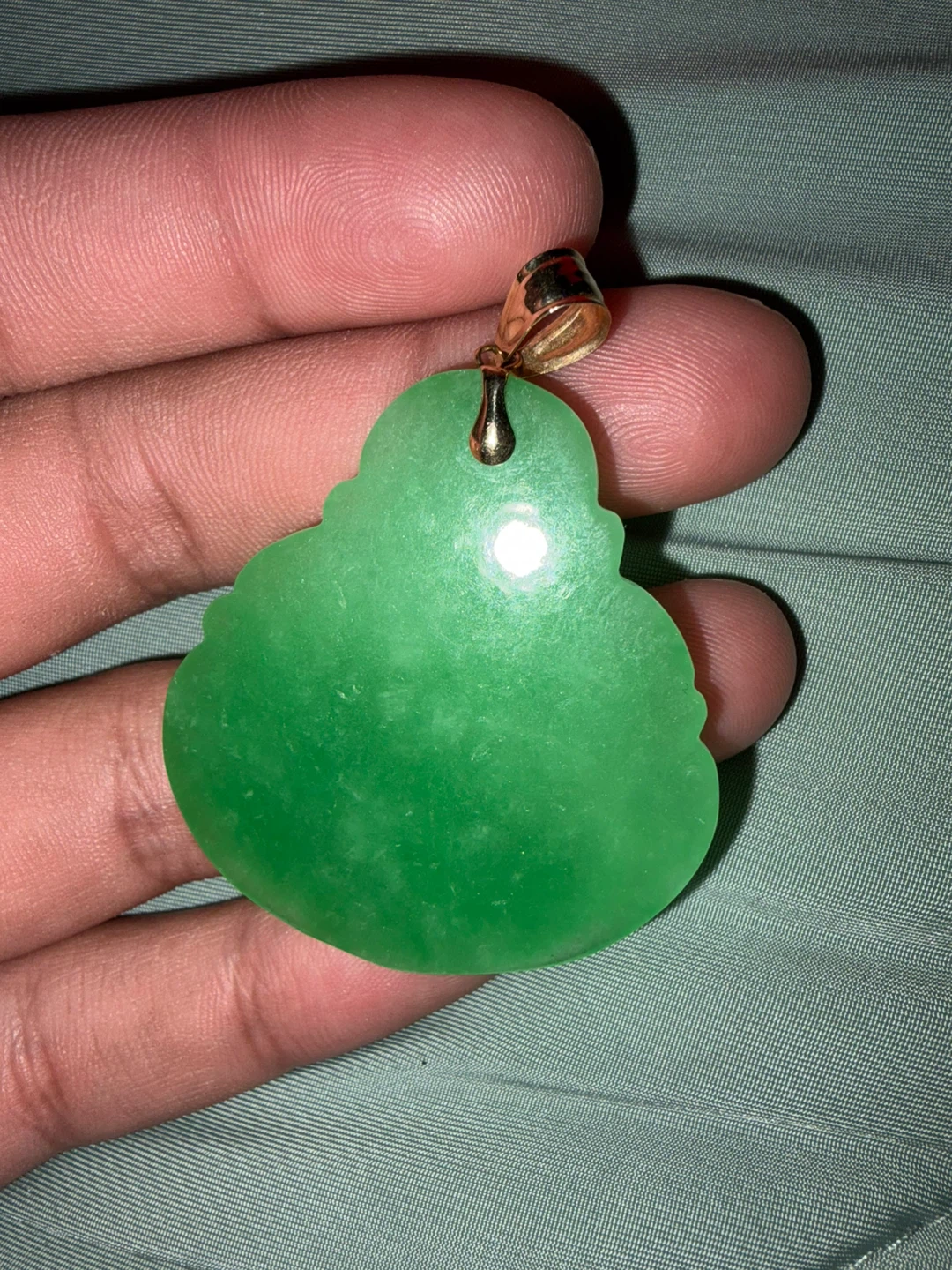 Green Jade Buddha Pendant - photo 3
