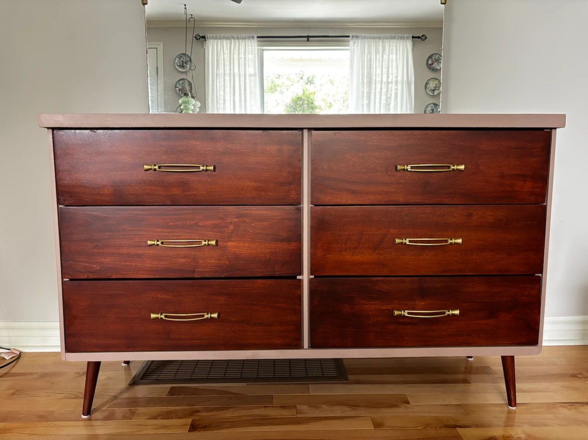 Canadian Made Mid Century Modern Refurbished antique dresser