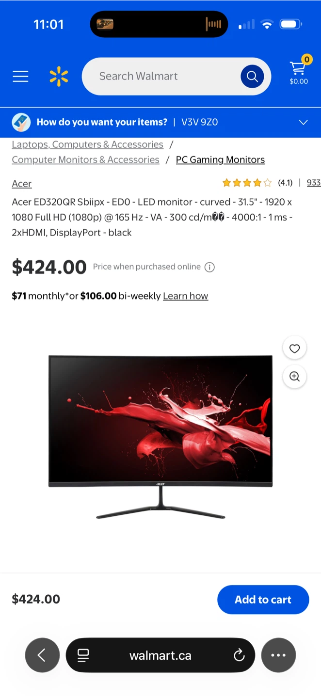 Acer ED320QR 31.5-inch Curved Gaming Monitor