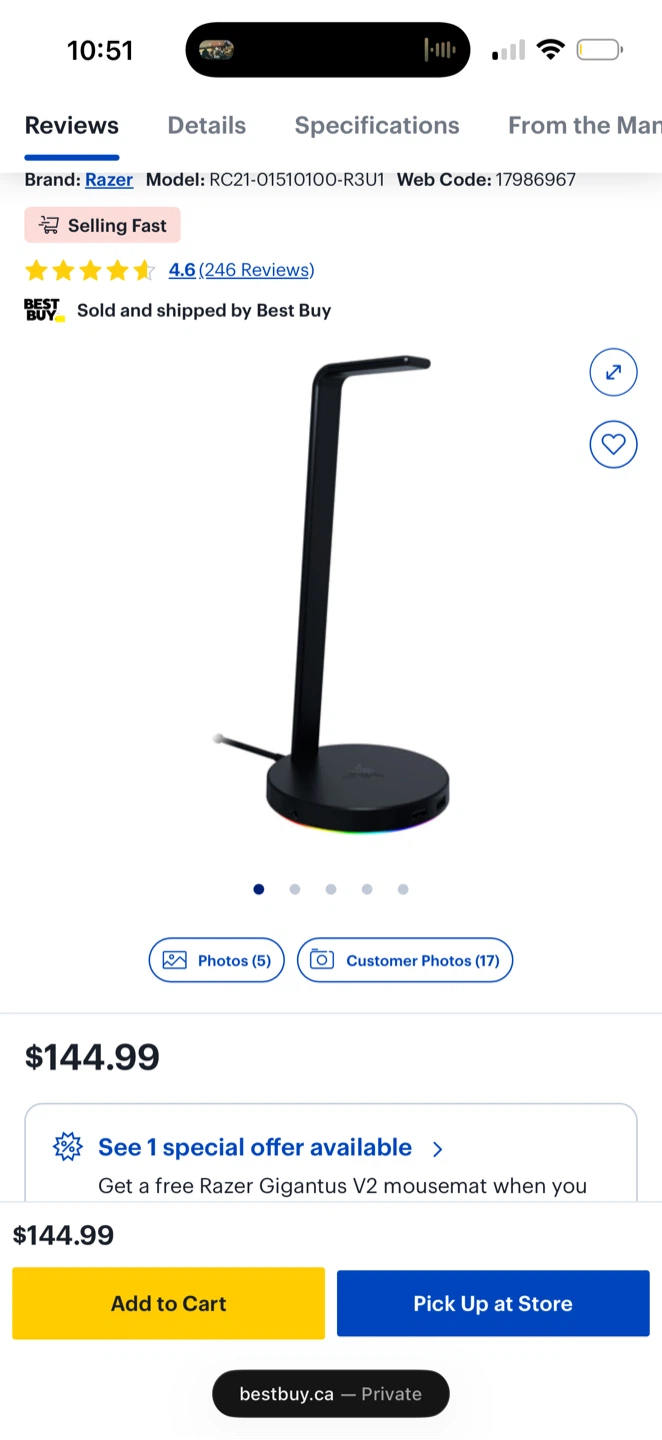 Razer Base Station V2 Chroma Headset Stand