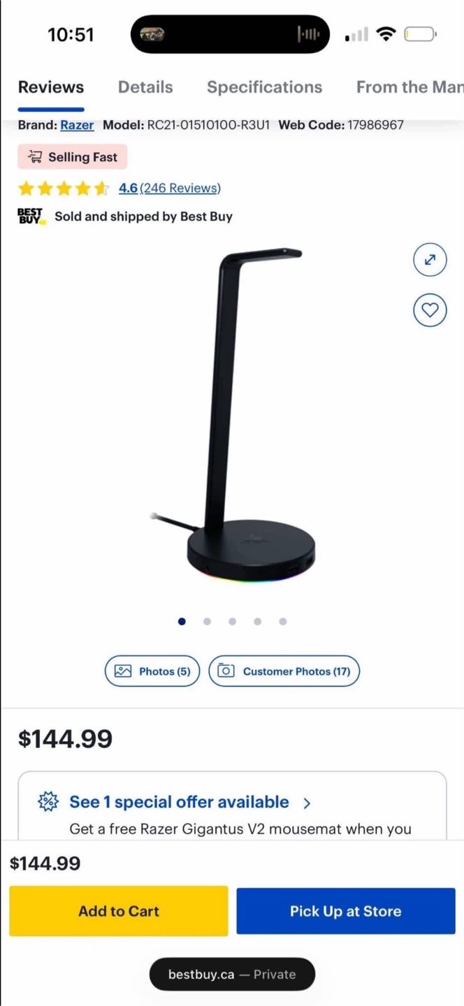 Razer Base Station V2 Chroma Headset Stand - photo 2