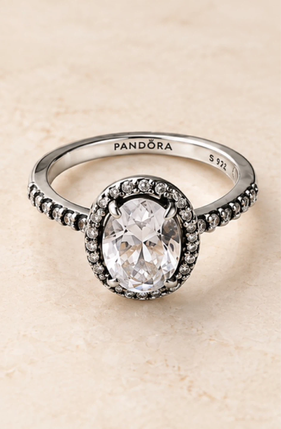 Pandora Sterling Silver Oval Halo Ring
