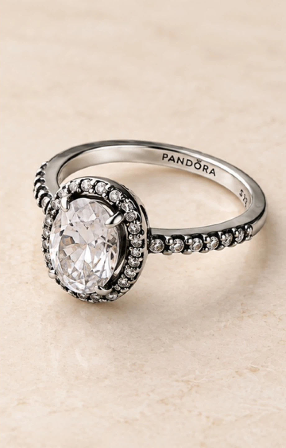 Pandora Sterling Silver Oval Halo Ring - photo 2