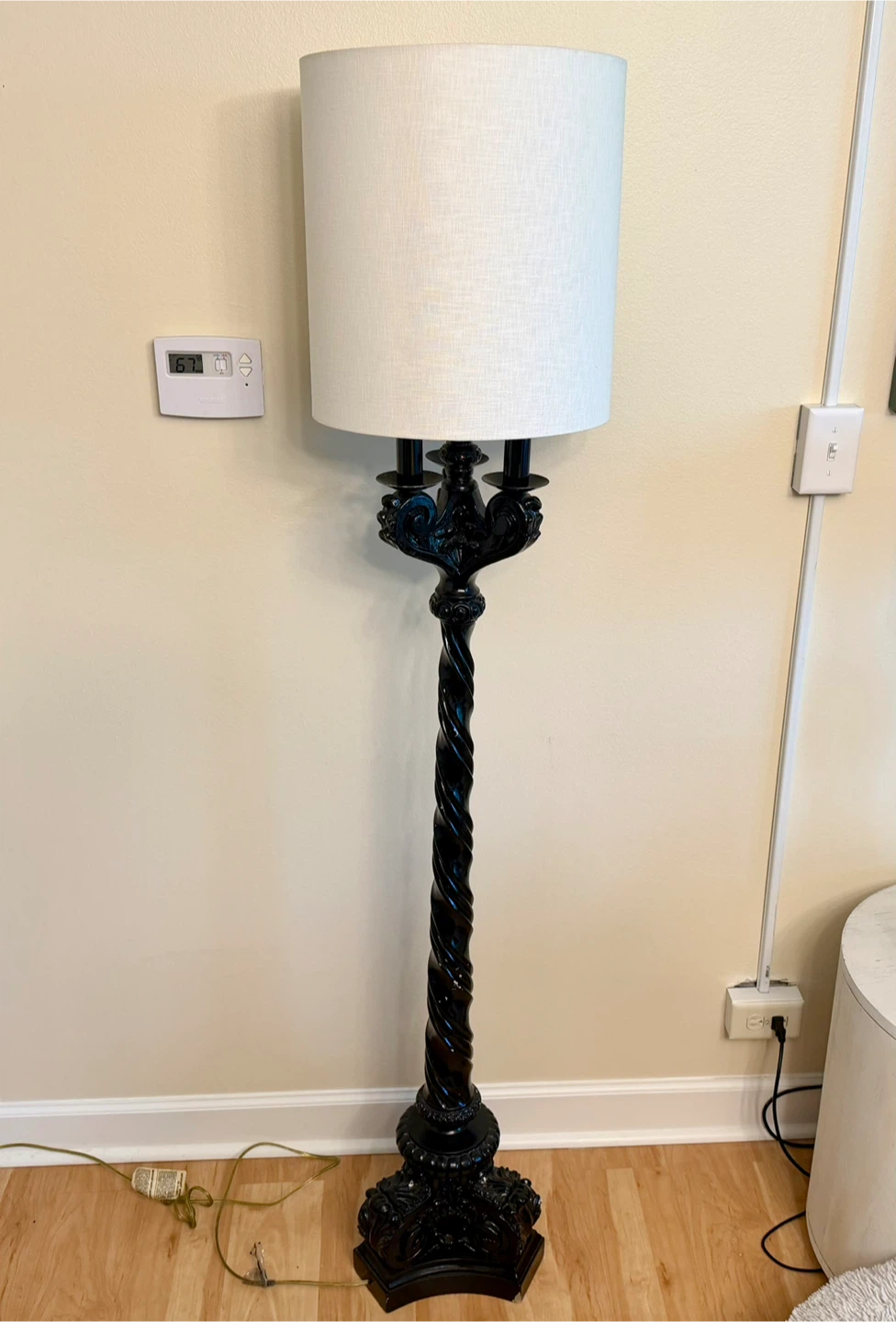 Black Ornate Candelabra Floor Lamp