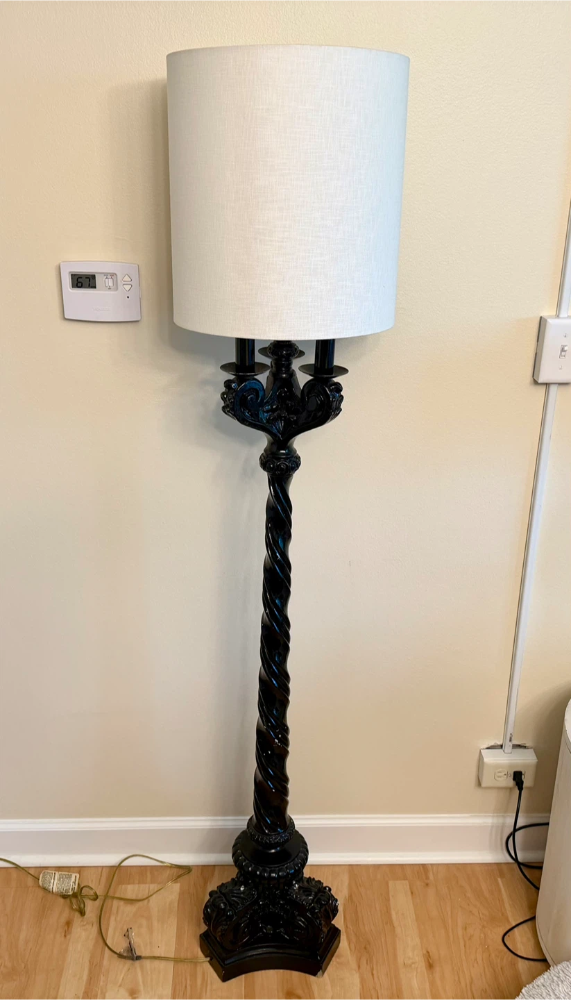 Black Ornate Candelabra Floor Lamp - photo 2