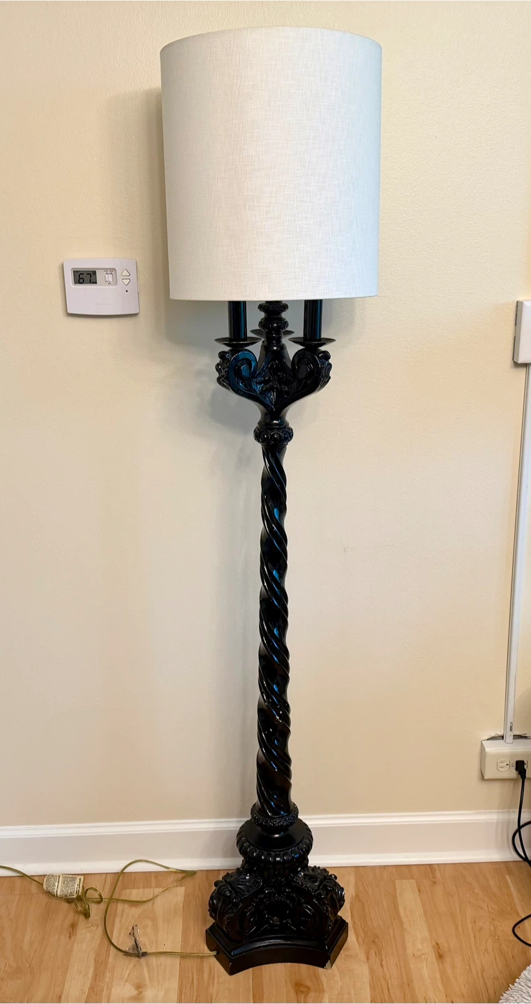 Black Ornate Candelabra Floor Lamp - photo 3