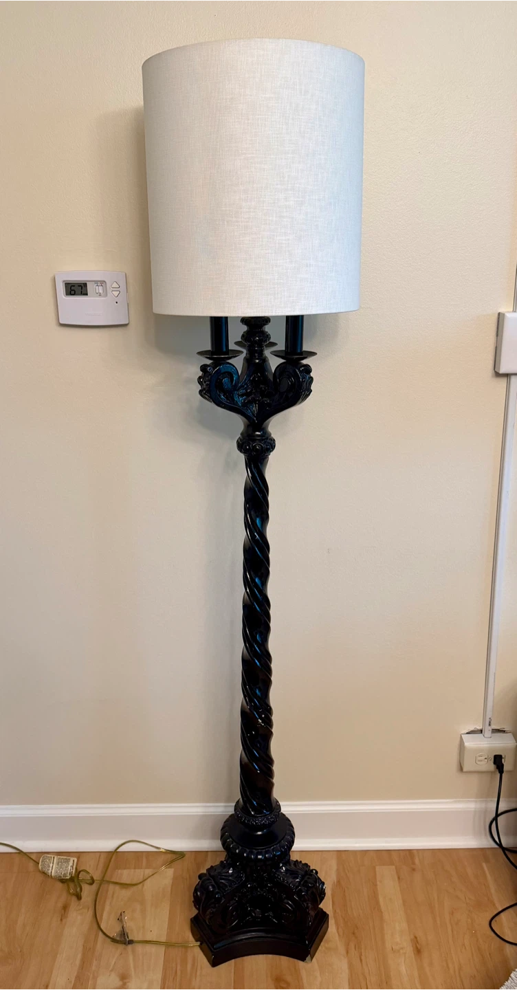 Black Ornate Candelabra Floor Lamp - photo 4