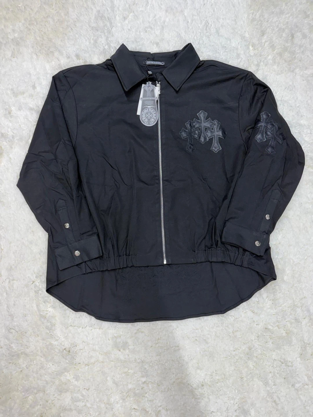 Chrome Hearts Cross Patch Zip Up Shirt