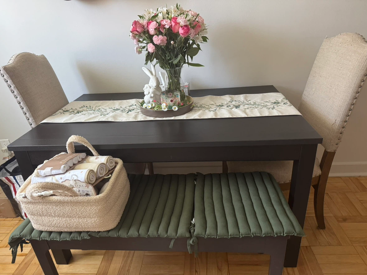 Extendable Dining Table with Two Upholstered Chairs