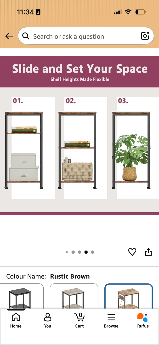 Rustic Brown Small Entryway Table with Shelves - photo 2