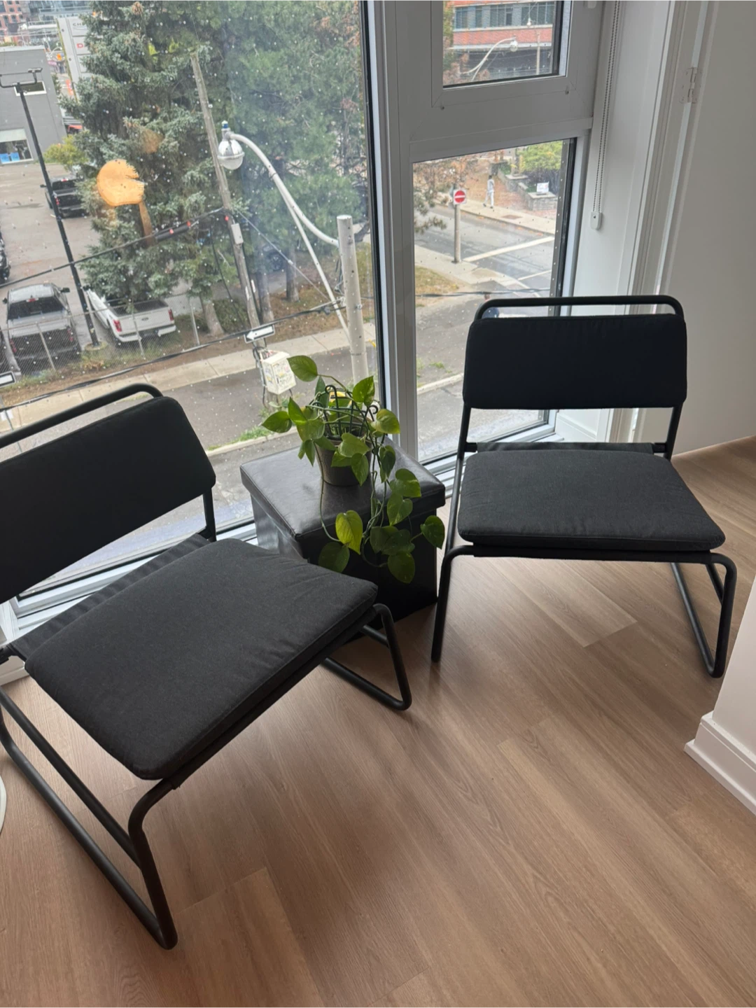 IKEA LINNEBACK chairs- Dark gray- $80 for both