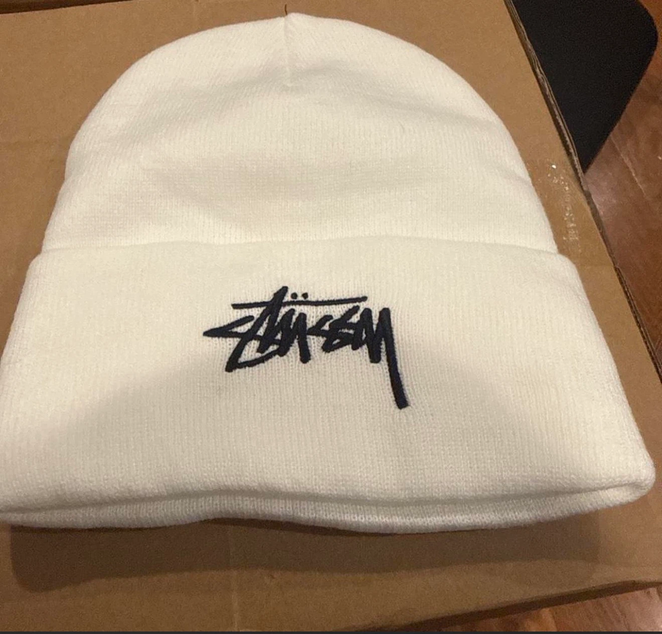White Stussy x Nike Beanie
