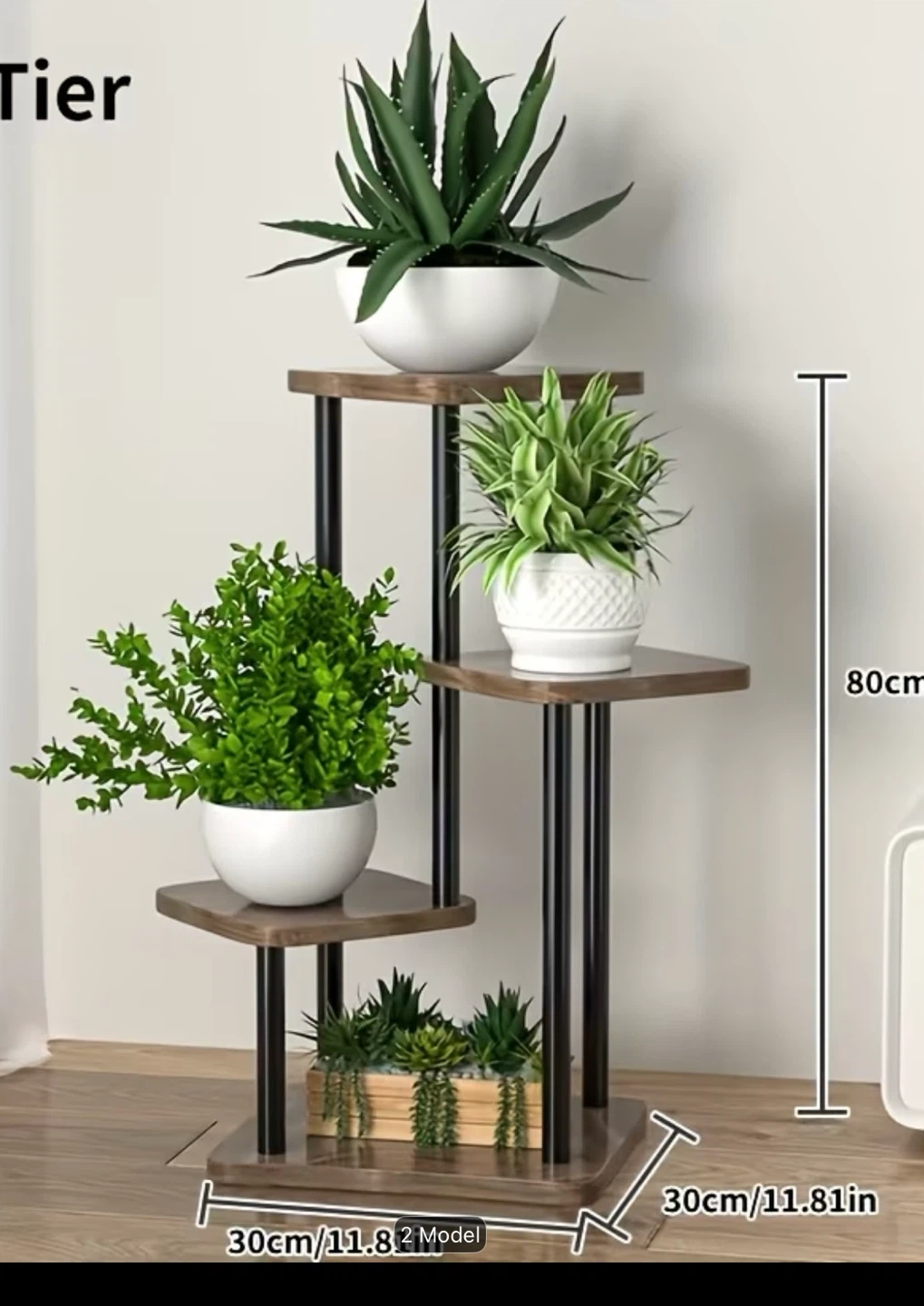 4-Tier Wooden Plant Stand