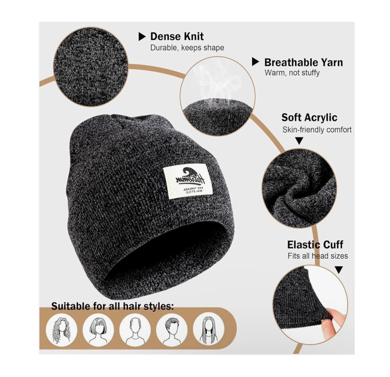 Brand new 3 Packs Winter Beanie Hats for Men Women - photo 4