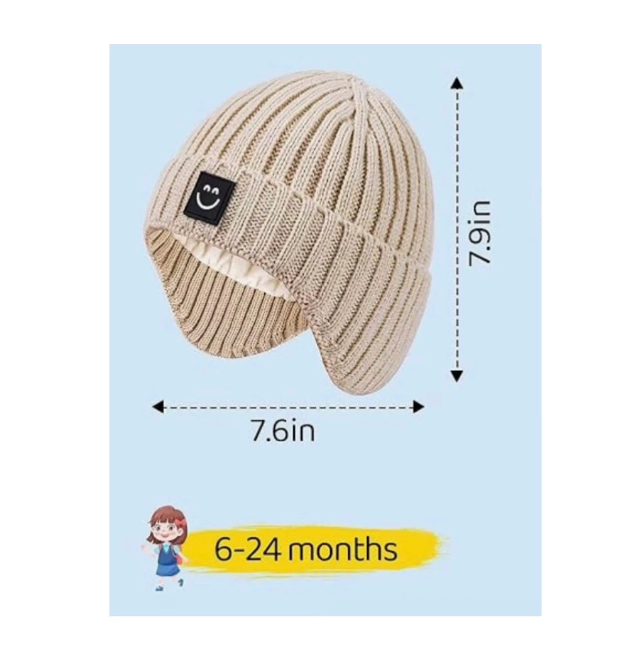 Brand new  3 Pack Baby Beanie Hats with Earflaps, - photo 3