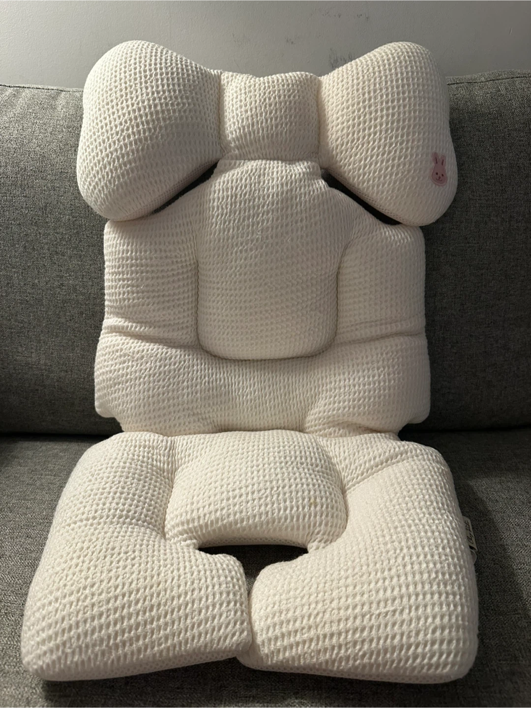 Modal Waffle Stroller Liner + Neck Pillow Set (Ivory) - photo 2