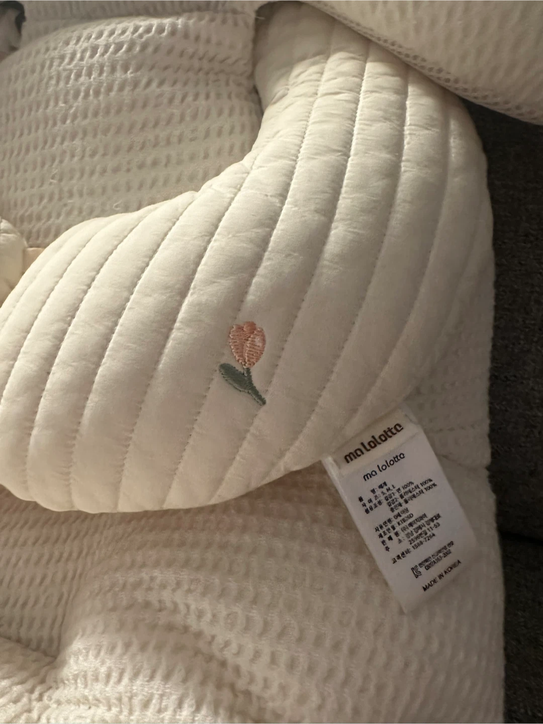 Modal Waffle Stroller Liner + Neck Pillow Set (Ivory) - photo 4