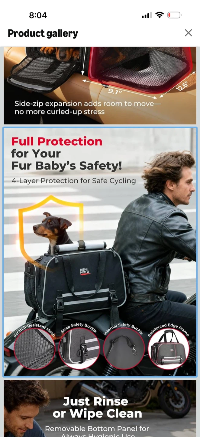 Kemimoto Pet Motorcycle Carrier Bag - photo 2