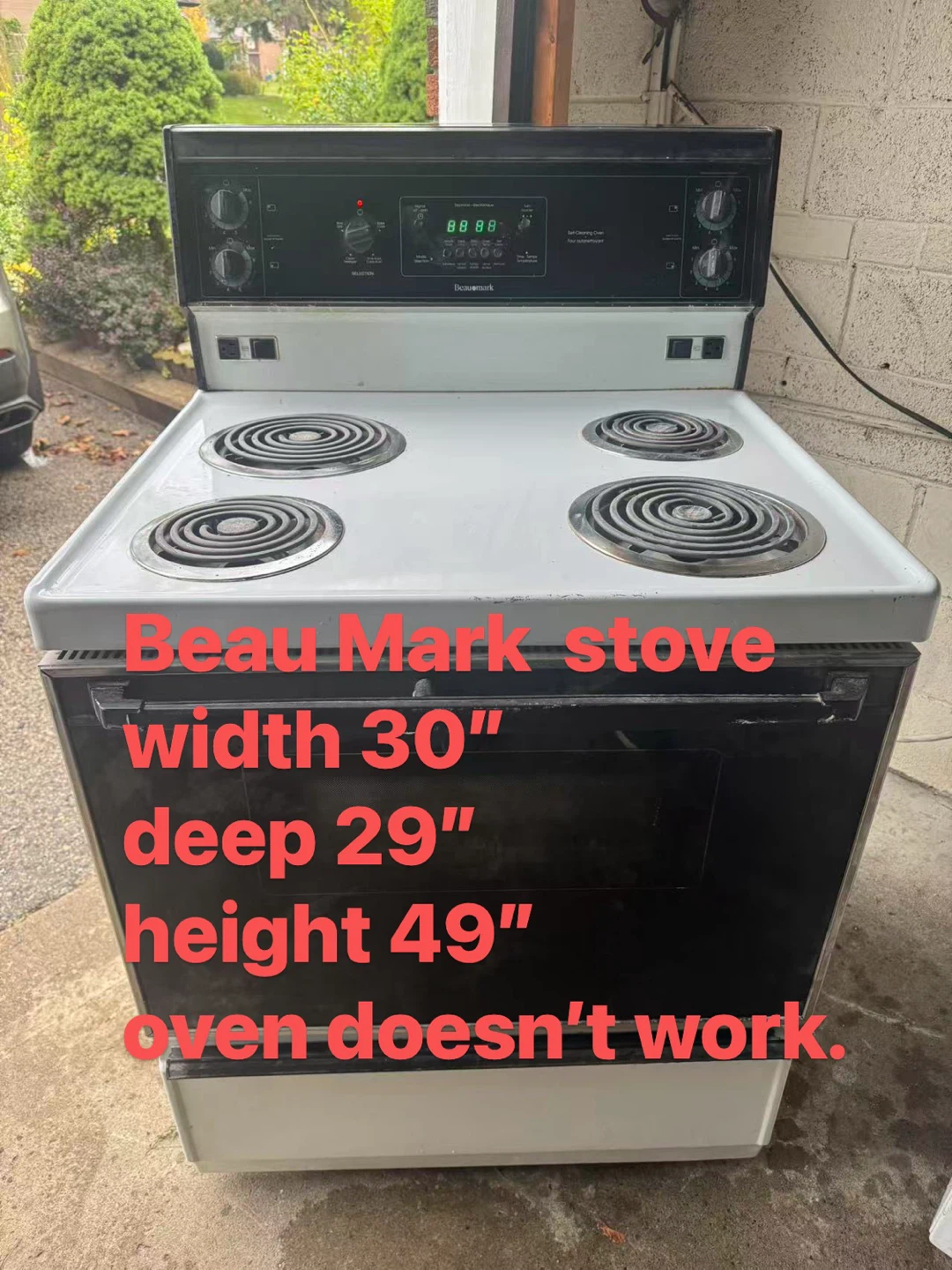 Beau Mark stove $60