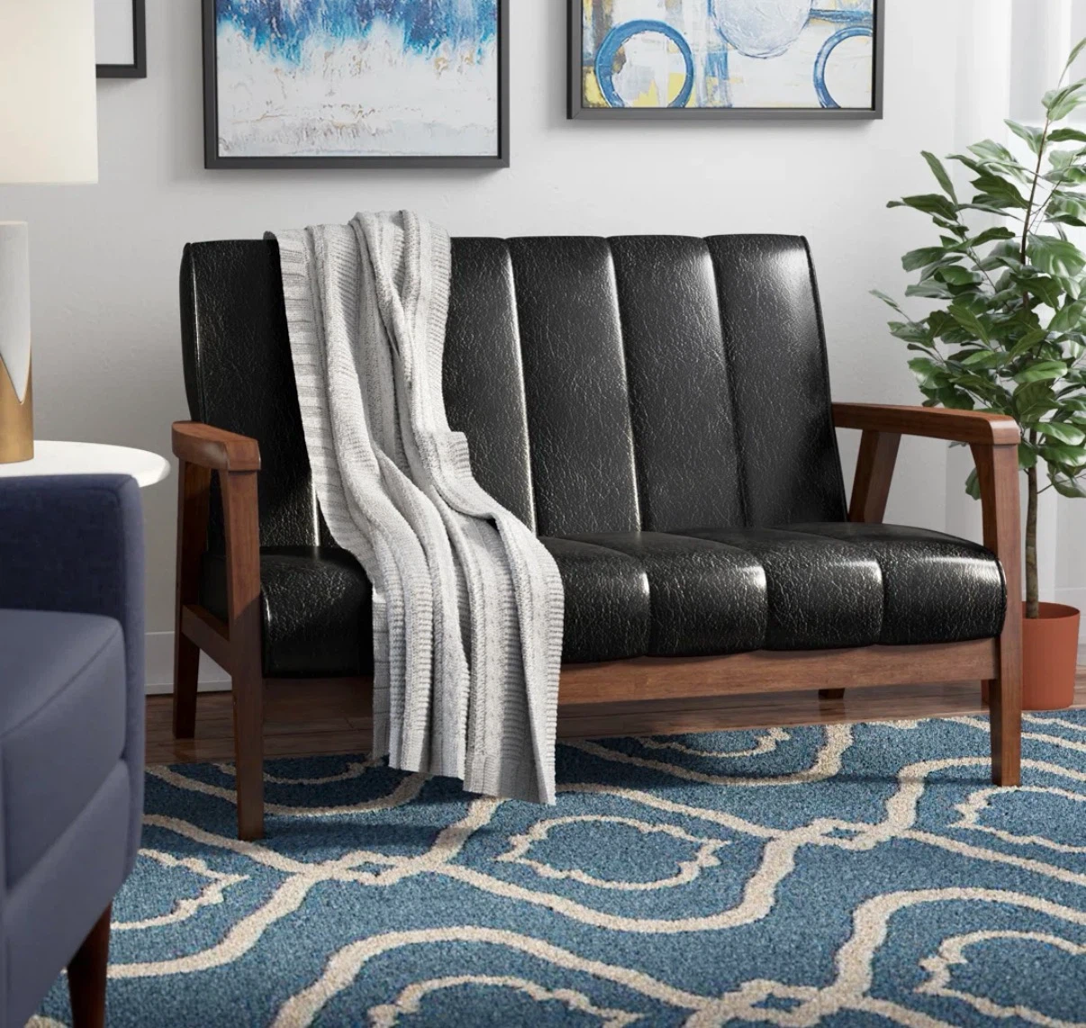 Wade Logan Charda Faux Leather Loveseat