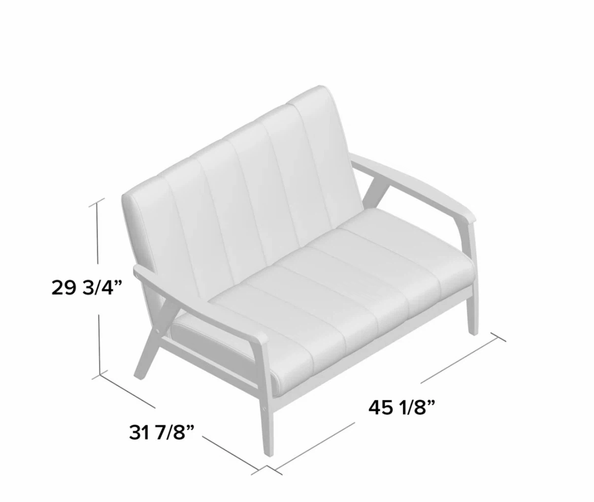 Wade Logan Charda Faux Leather Loveseat - photo 3