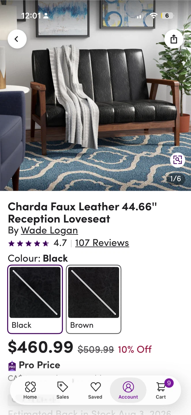 Wade Logan Charda Faux Leather Loveseat - photo 4